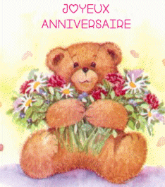 Gif animé joyeux anniversaire ourson